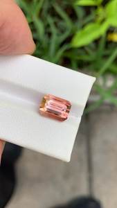 Natural Peach Pink Tourmaline <b>Emerald</b> Cut Faceted Gemstone Loose Stone For Jewelry Making Wholesale Gemstone Supplier - Product Image 2