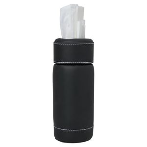 Porte-mouchoirs et distributeur de papier de luxe noir cylindrique, étanche et écologique pour la maison, le bureau et la voiture - Product Image 1