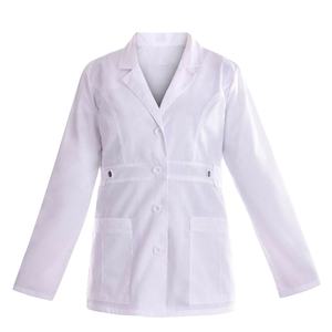 Blouse de laboratoire médical blanche boutonnée à 5 poches pour femme - Product Image 1