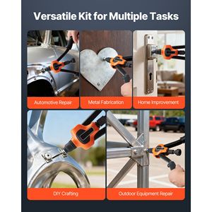 Kit di utensili Rivnut a due mani da 14 pollici con 7 mandrini e 70 dadi metrici e SAE, misure M6, M8, M10, 10/24, 1/10/24, per prestazioni migliorate - Product Image 6