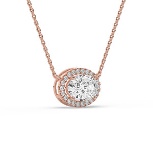 2.26 CARAT Lab Grown Oval Brilliant Cut Diamond <b>Pendant</b> 14K <b>Solid</b> <b>Gold</b> IGI Certified Women's Jewelry - Product Image 5