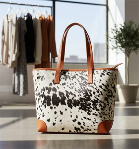 <b>Vintage</b> cowhide <b>tote</b> <b>bag</b> Designer large capacity handbag Stylish embroidery shoulder purse Women's leather beach <b>tote</b> - Product Image 2