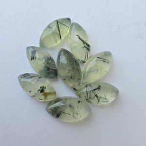 Prehnita Verde Natural, Cabujón Marquise de Rutilo, Parte Posterior Plana, Calibrado, Gema AAA+, Certificado por Terceros, Rajasthan, para Joyería - Product Image 4