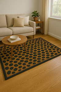 Handmade Modern Abstract Wool Rug Custom Size black and brown <b>Carpet</b> for Home Living Room Bedroom Picnic Floor Mat - Product Image 1