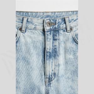 Jean en denim délavé coupe droite pour homme, taille haute, coupe régulière, en coton, style décontracté, idéal pour le printemps - Product Image 4