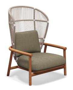Chaise longue moderne avec structure en métal et corde tressée, idéale pour le jardin, la maison, le balcon et les hôtels - Product Image 3