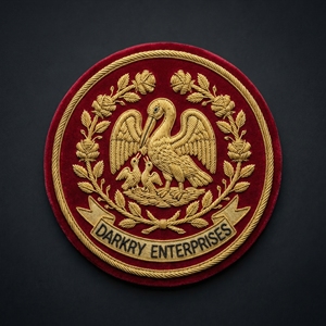 Écusson brodé à la main en fil de bullion Orphelins de l'Orient (OES) – Emblème Pentagramme en fil doré pour la régalia maçonnique et le velours - Product Image 2