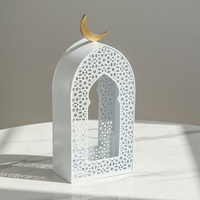 Décorations de Ramadan 2027 pour la maison, design lune et mosquée, lanternes élégantes et modernes en métal, fer et verre, faites à la main, pour hôtel