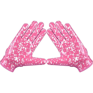 Gants de football américain haute performance Pro Ultra Sticky Grip Silicone Receiver Gloves, design squelette rose, pour jeunes et adultes - Product Image 3