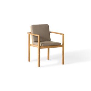 Silla de Comedor de Madera de Teca Hecha a Mano con Respaldo de Cuerda y Cojín – Silla de Madera Moderna para Uso en Interiores y Exteriores - Product Image 2