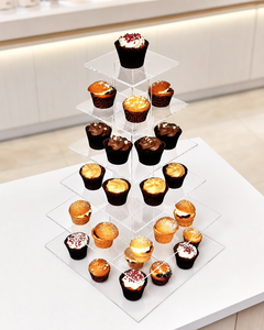 Soporte de Acrílico Personalizado para Cupcakes con Logotipo y Color para Exhibición en Bodas, Fiestas y Eventos - Product Image 1