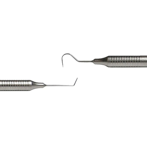 Puntas de exploración dental de doble extremo 23-6, de acero inoxidable templado con resorte, reutilizables, rectificadas manualmente, de alta tolerancia, color plata. - Product Image 3