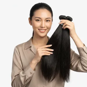 Extensiones de Cabello Humano Natural Negro Largo, Base de Seda Transparente HD, Cabello Virgen 100% Sin Procesar, Tamaño Personalizable - Product Image 2
