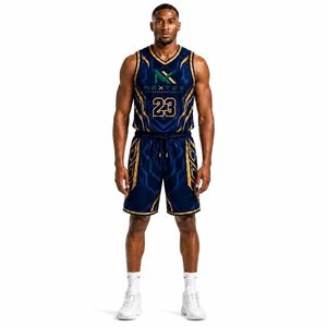 Conjunto de Uniforme de Baloncesto Geométrico Dorado Personalizado para Hombre, Jersey de Malla Sublimado, Pantalones Cortos, Ropa Deportiva de Equipo, Kit de Equipamiento para Juego, Venta OEM Profesional - Product Image 3
