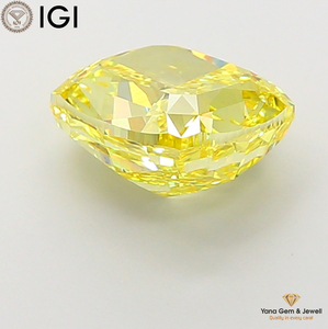 ใบรับรอง IGI เพชรทรงคุชชั่น 4.01 กะรัต สีเหลืองแฟนซีสดใส ความสะอาดระดับ VS2 เพชร CVD ที่ปลูกในห้องปฏิบัติการ สำหรับเครื่องประดับผู้หญิงทันสมัย - Product Image 4