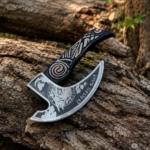 Cortador de Pizza Vikingo de Acero al Carbono Forjado a Mano, Diseño Medieval Auténtico, Ligero y Duradero - Product Image 5