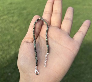 สร้อยข้อมือลูกปัดคริสโซคอลล่าธรรมชาติทรงเหลี่ยม เงินแท้ 925 ปรับขนาดได้ สร้อยข้อมือประดับอัญมณี DIY เครื่องประดับคุณภาพสูง ขายส่ง - Product Image 6