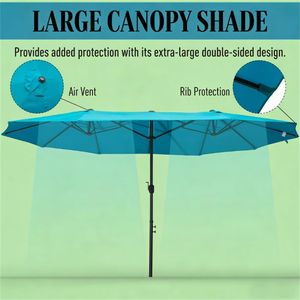 Ombrellone da Giardino Blu Senza Base per Esterni - Ombrelloni e Basi per Patio - Product Image 4