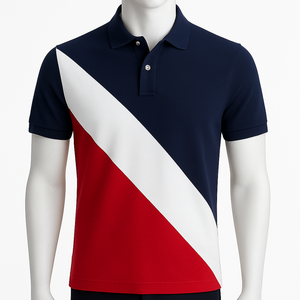 Premium Viscose/Coton Sportif Golf pour Chemises Solide Vintage Respirant Logo Personnalisé Broderie/Impression À Manches Courtes 3 Boutons - Product Image 1