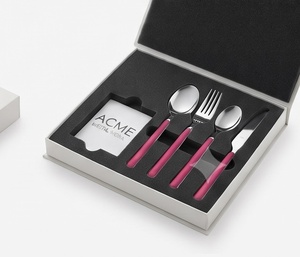 Ensemble de couverts élégants en acier inoxydable avec poignée rose pour les repas, les fêtes de mariage et la maison. - Product Image 3