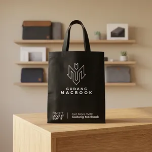 ถุงผ้าหิ้วแบบพิมพ์ลายตามสั่ง ใช้ซ้ำได้ เป็นมิตรกับสิ่งแวดล้อม ปิดผนึกด้วยความร้อน พิมพ์สกรีนโลโก้/ลายกราฟิกตามสั่ง สำหรับธุรกิจ - Product Image 2