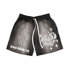 Nouveau style – Short homme personnalisé effet délavé avec impression, couleur unie, 100 % coton French Terry – Short homme personnalisable en promotion - Product Image 4