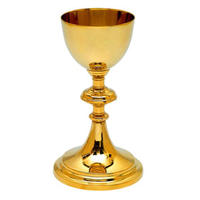 Tasse de calice décorative en laiton en verre à vin de raisin de luxe avec thème croisé pour l'église Partyware Jerusalem Supply Celebration Calice