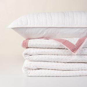 Couverture Kantha vintage blanche unie, couture fine à la main, couvre-lit réversible indien, coton biologique imprimé pour hôtel et maison - Product Image 2