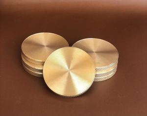 Disques ronds en laiton, plaques circulaires en laiton à bords moletés, rondelles en laiton usinées, ébauches de pièces en laiton pour gravure - Product Image 1