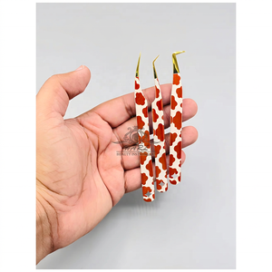 Nouvel ensemble de pinces à cils à motif vache, design coupe étoile, pour extensions de cils, outils pour cils - Product Image 5