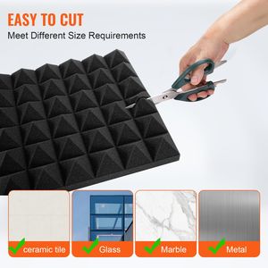 Confezione da 24 Pannelli Acustici Piramidali 12 X 12 X 2 Pollici, Resistenti al Fuoco, Insonorizzanti per Pareti - Product Image 4