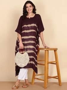 High Quality Designer Rayon <b>Kaftan</b> Tie Dyed <b>Summer</b> Daily Wear Regular Fit Sweetheart neck at Best Price by Supplier - Product Image 2