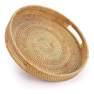 Juego de 2 bandejas de servir de ratán, las más vendidas, OEM, con platos para decoración de mesa, al mejor precio, hechas en Vietnam, al por mayor - Product Image 6