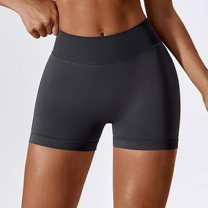 กางเกงเลกกิ้งออกกำลังกายเอวสูงสำหรับผู้หญิง กางเกงขาสั้นรัดรูปมีกระเป๋าข้าง แห้งเร็ว เหมาะสำหรับเล่นโยคะ ยกกระชับสะโพก - Product Image 3