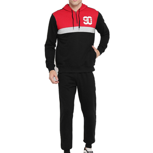 Ensemble de survêtement athlétique pour homme, imprimé, à capuche, style streetwear, avec pantalon de jogging assorti, veste 100% coton, respirant et à séchage rapide - Product Image 1