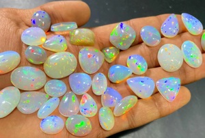 Lot de cabochons en opale naturelle en gros, formes et tailles variées, traités thermiquement, polis, pierres en vrac pour bijoux - Product Image 3