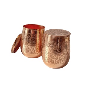 Recipientes de Almacenamiento de Cobre Repujado Hechos a Mano con Tapas Herméticas, Perfectos para Té, Azúcar, Especias y Decoración del Hogar de Primera Calidad - Product Image 1