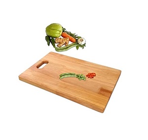 Planche à découper en bois de forme rectangulaire avec poignée pour couper les légumes et la viande, artisanat fait main - Product Image 3