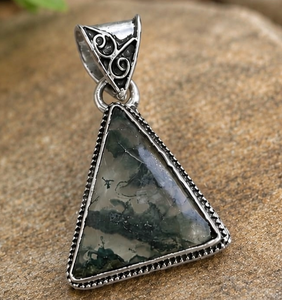Charmes en argent de qualité supérieure, pierre d'agate de mousse naturelle en forme de goutte, bijoux de mariage pour femmes, fournisseur en gros, original - Product Image 2