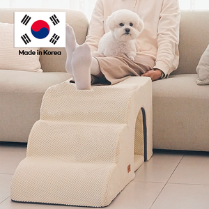 [AllmioPet] Escaleras de Lujo 3 en 1 para Mascotas, Estilo Cueva, 3 Peldaños, Color Marfil, AMP C3 IV, Escalones Antideslizantes para Perros, Gatos y Mascotas Pequeñas, con Cubierta Extraíble - Product Image 2