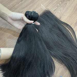 Produit phare : Extensions de cheveux naturels lisses Remy, cheveux vierges vietnamiens, double trame machine, double tirage, 10-34 pouces - Product Image 3