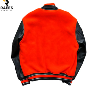 Nouvelle veste de baseball en cuir véritable et laine pour homme, élégante et de couleur différente, style Letterman. - Product Image 6
