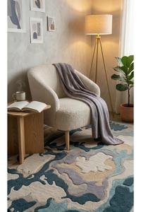 Contemporary Hand Tufted Wool Area Rug Anti-Skid Cotton Backing Geometric Pattern Thick Pile Living Room Hotel Commercial Use - Product Image 5