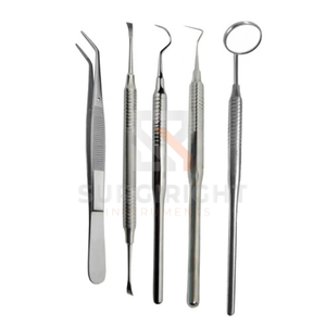Kit de Examen Dental, Juego de Instrumentos de Diagnóstico de Acero Inoxidable Alemán, Reutilizable, Certificado CE Clase I, Modelo SI-OIS-0001, Quirúrgico - Product Image 5