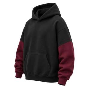 Sweat-shirt à capuche color-block pour homme, pull à manches régulières en polaire polyester tricoté, vêtement d'été décontracté, streetwear - Product Image 2