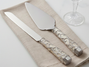 Couteau à gâteau élégant en argent avec manche floral, outil de découpe de gâteau durable, idéal pour une utilisation quotidienne, la pâtisserie et les repas à la maison - Product Image 6