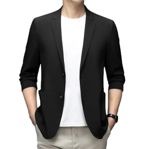 เสื้อแจ็คเก็ตผ้าไอซ์ซิลค์น้ำหนักเบาสำหรับผู้ชายเสื้อโค้ทสูทขนสัตว์แบบบางสำหรับฤดูใบไม้ผลิและฤดูร้อน - Product Image 4