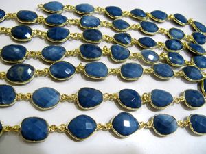 Cadena con Conector de Bisel de Ópalo Azul Natural de Forma Irregular, Tamaño de 12 a 15 mm, para la Creación de Joyería - Product Image 2