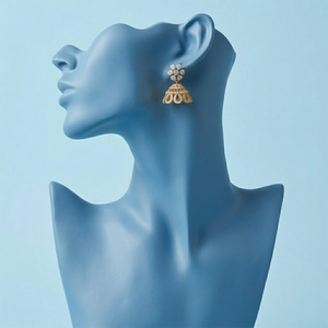 <b>Leaf</b> Floral asset Rose Gold and Diamond bridal wedding luxury Fine Jewellery Gift diamond earing 3 layer Drop Earrings Dangle - Product Image 3