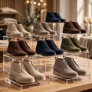 Bottes Chukka 100% Cuir Véritable Homme Marron Vintage Daim Respirant à Lacets Vente en Gros Déstockage Lot Prêt à Expédier Stock BD - Product Image 1
